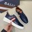 Bally Light Cowhide Lace Up Casual Sneakers For Men Navy