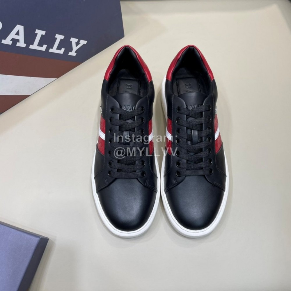 Bally Light Woven Cowhide Lace Up Casual Sneakers For Men Red