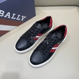 Bally Light Woven Cowhide Lace Up Casual Sneakers For Men Red