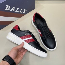 Bally Light Woven Cowhide Lace Up Casual Sneakers For Men Red