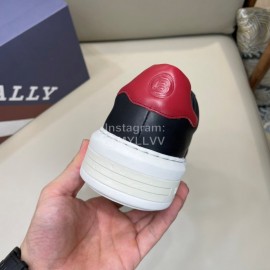 Bally Light Woven Cowhide Lace Up Casual Sneakers For Men Red