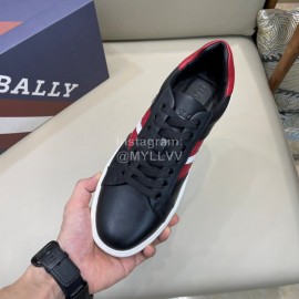 Bally Light Woven Cowhide Lace Up Casual Sneakers For Men Red