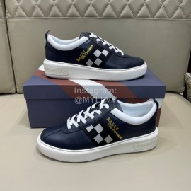 Bally Fashion Plaid Cowhide Lace Up Casual Sneakers For Men 