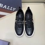 Bally Fashion Plaid Cowhide Lace Up Casual Sneakers For Men Black