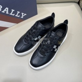 Bally Fashion Plaid Cowhide Lace Up Casual Sneakers For Men Black
