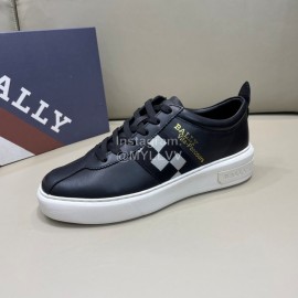 Bally Fashion Plaid Cowhide Lace Up Casual Sneakers For Men Black