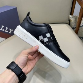 Bally Fashion Plaid Cowhide Lace Up Casual Sneakers For Men Black