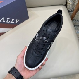 Bally Fashion Plaid Cowhide Lace Up Casual Sneakers For Men Black
