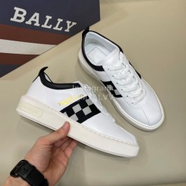 Bally Fashion Plaid Cowhide Lace Up Casual Sneakers For Men White