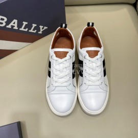 Bally Light Cowhide Mesh Lace Up Casual Sneakers For Men White
