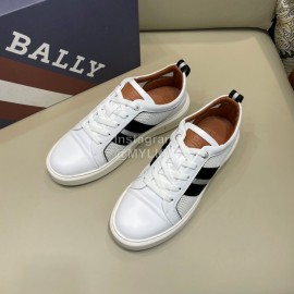 Bally Light Cowhide Mesh Lace Up Casual Sneakers For Men White