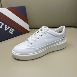 Bally Light White Cowhide Lace Up Casual Sneakers For Men 