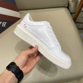 Bally Light White Cowhide Lace Up Casual Sneakers For Men 