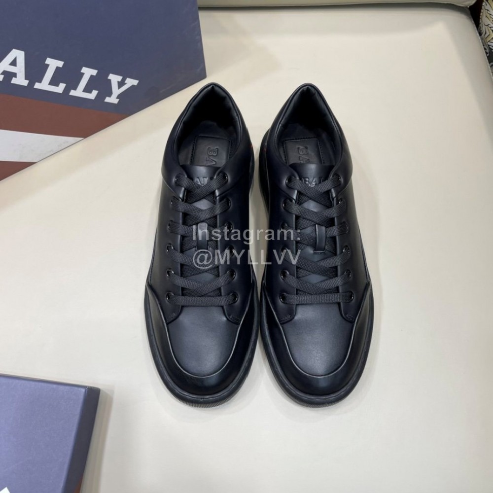Bally Light Black Cowhide Lace Up Casual Sneakers For Men 