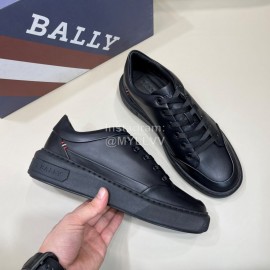 Bally Light Black Cowhide Lace Up Casual Sneakers For Men 