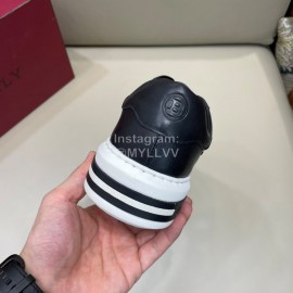 Bally Black Cowhide Lace Up Casual Sneakers For Men 