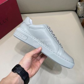 Bally Cowhide Lace Up Casual Sneakers For Men Gray