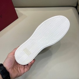 Bally Cowhide Lace Up Casual Sneakers For Men Wine Red