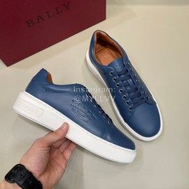 Bally Cowhide Lace Up Casual Sneakers For Men Blue