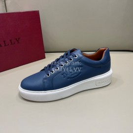 Bally Cowhide Lace Up Casual Sneakers For Men Blue