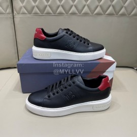 Bally Cowhide Lace Up Casual Sneakers For Men Black