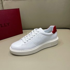 Bally Cowhide Lace Up Casual Sneakers For Men White