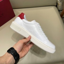 Bally Cowhide Lace Up Casual Sneakers For Men White