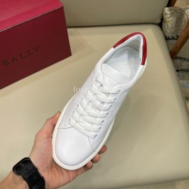 Bally Cowhide Lace Up Casual Sneakers For Men White