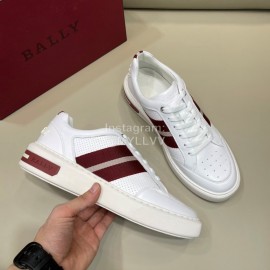Bally Cowhide Lace Up Casual Sneakers White For Men 