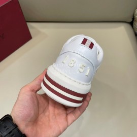 Bally Cowhide Lace Up Casual Sneakers White For Men 