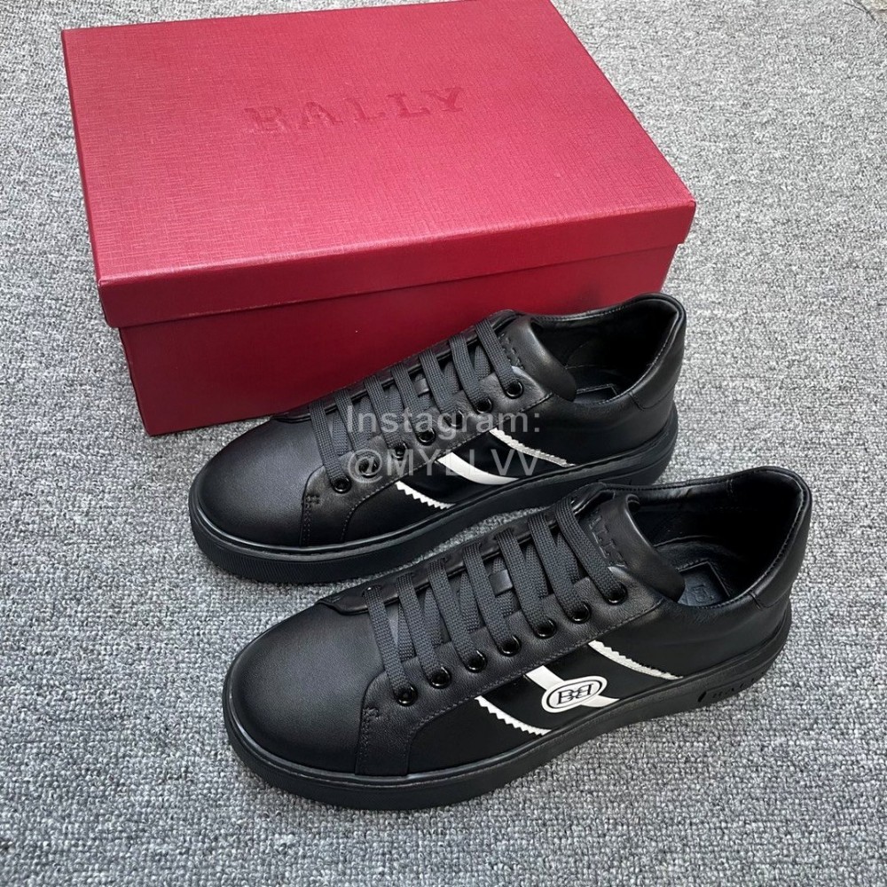 Bally Soft Calfskin Lace Up Sneakers For Men Black