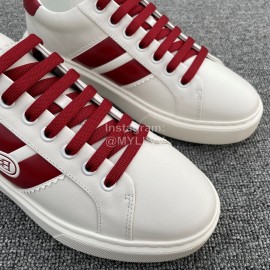 Bally Soft Calfskin Lace Up Sneakers For Men White