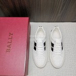 Bally Soft Calfskin Mesh Lace Up Sneakers For Men Black