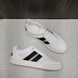 Bally Soft Calfskin Mesh Lace Up Sneakers For Men Black