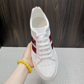 Bally Soft Calfskin Mesh Lace Up Sneakers For Men Red