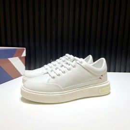 Bally Calf Leather Thick Soled Casual Shoes For Men White