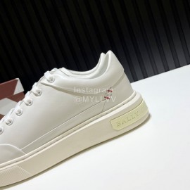 Bally Calf Leather Thick Soled Casual Shoes For Men White