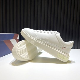 Bally Calf Leather Thick Soled Casual Shoes For Men White