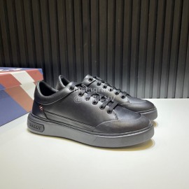 Bally Calf Leather Thick Soled Casual Shoes For Men Black