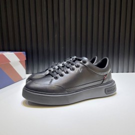 Bally Calf Leather Thick Soled Casual Shoes For Men Black