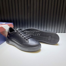 Bally Calf Leather Thick Soled Casual Shoes For Men Black