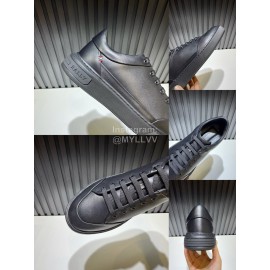 Bally Calf Leather Thick Soled Casual Shoes For Men Black