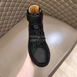 Bally Calf Leather High Top Sneakers For Men Black