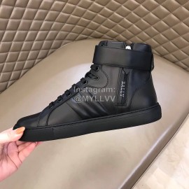 Bally Calf Leather High Top Sneakers For Men Black