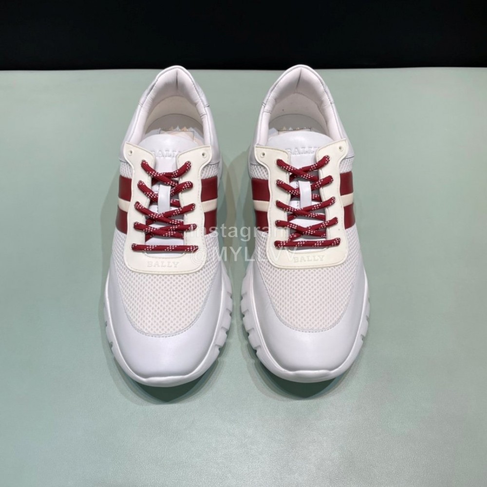 Bally Calf Leather Mesh Sneakers For Men White