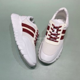 Bally Calf Leather Mesh Sneakers For Men White