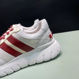 Bally Calf Leather Mesh Sneakers For Men White