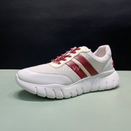 Bally Calf Leather Mesh Sneakers For Men White