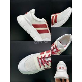 Bally Calf Leather Mesh Sneakers For Men White