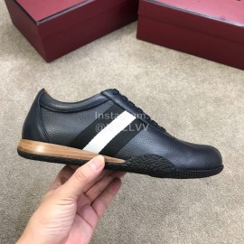 Bally Spring Summer Calf Leather Casual Sneakers For Men Black
